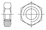 Гайка шестигранная низкая, класс точности В ГОСТ 10607-94